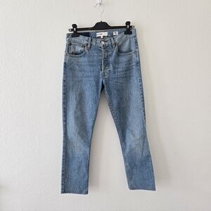 Re/Done Jeans Womens Size 26 High Rise‎ Crop Blue Wash Denim Some Stretch Y2K
